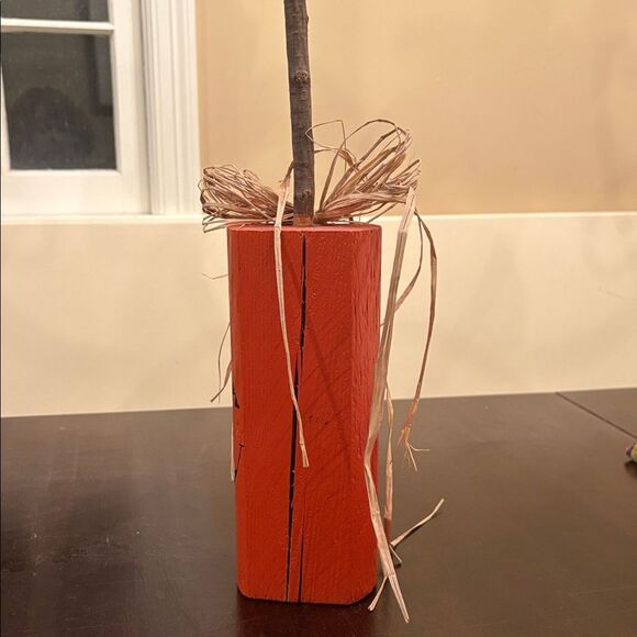 Rustic Chunky Halloween Wooden Pumpkin - Picture 4 of 7